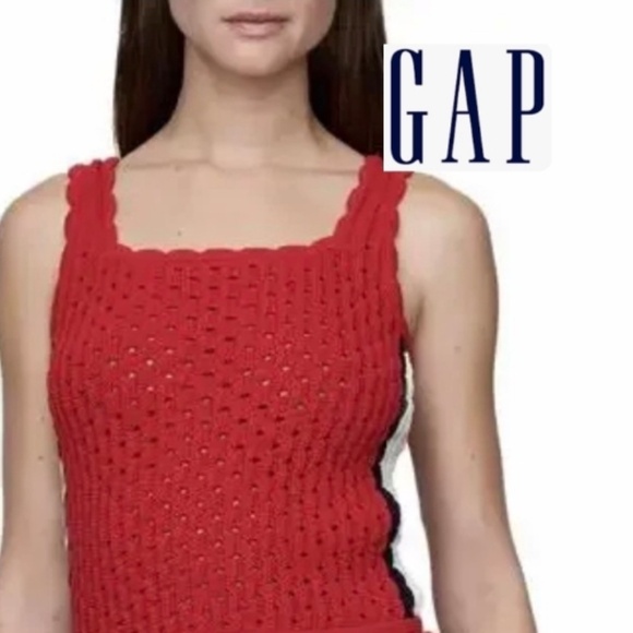 GAP Tops - GAP red crochet tank top,. XL,  GP1498